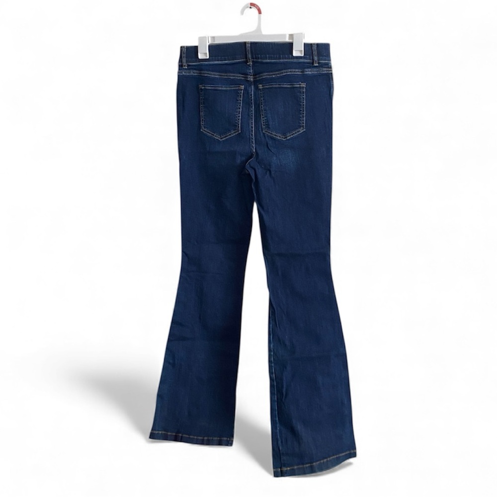 Spanx XL Tall Flare Jeans Slimming Flared Denim Medium Wash Mid High Rise - Picture 2 of 12